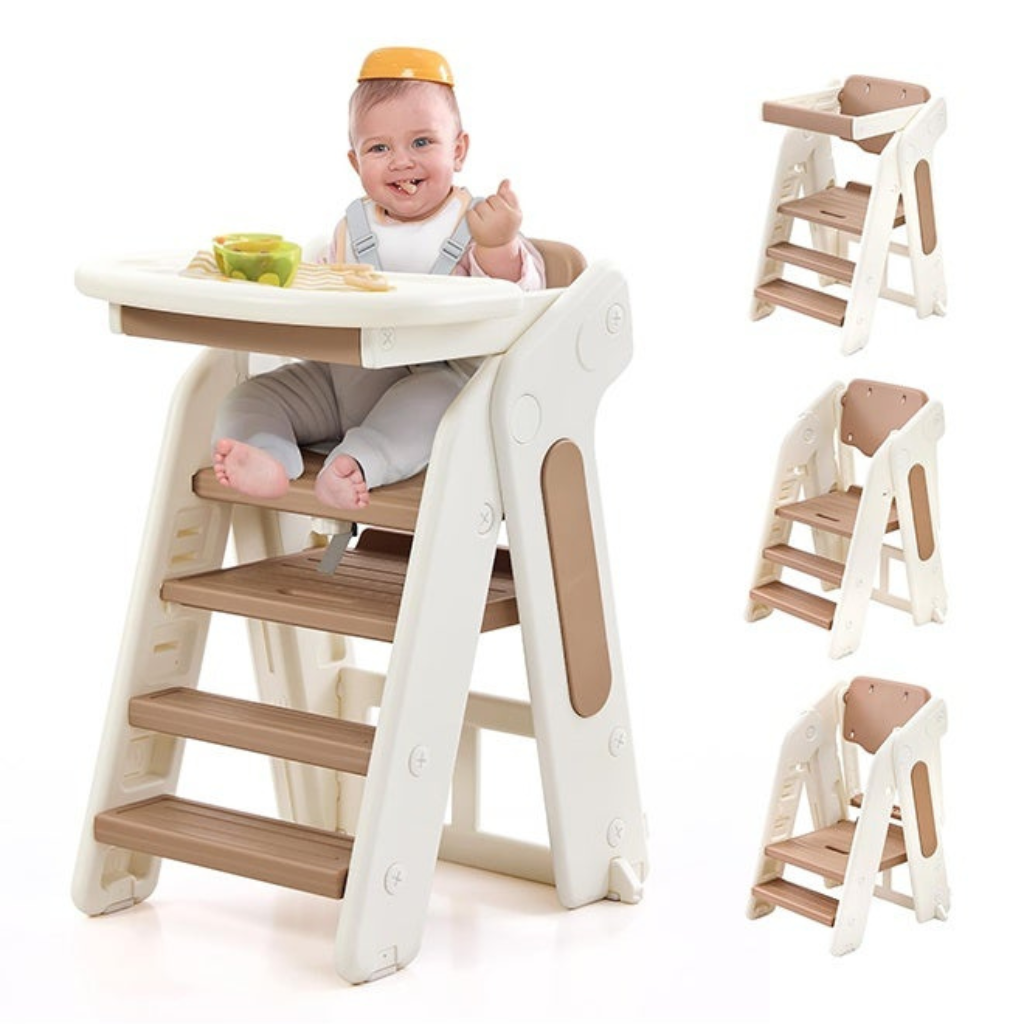 Torre de Aprendizaje Montessori y Silla de Comedor Multifuncional Plegable para Niños – 5 en 1