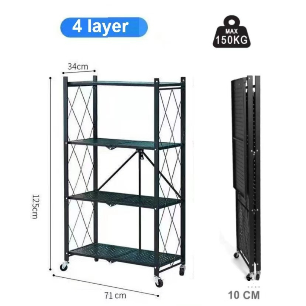 Estante de Almacenamiento Plegable de 4 Niveles