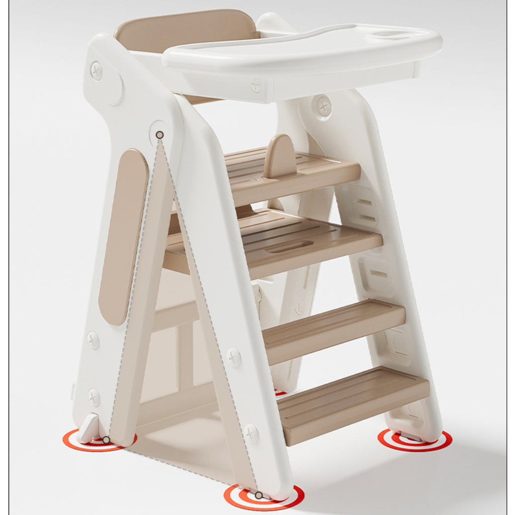 Torre de Aprendizaje Montessori y Silla de Comedor Multifuncional Plegable para Niños – 5 en 1