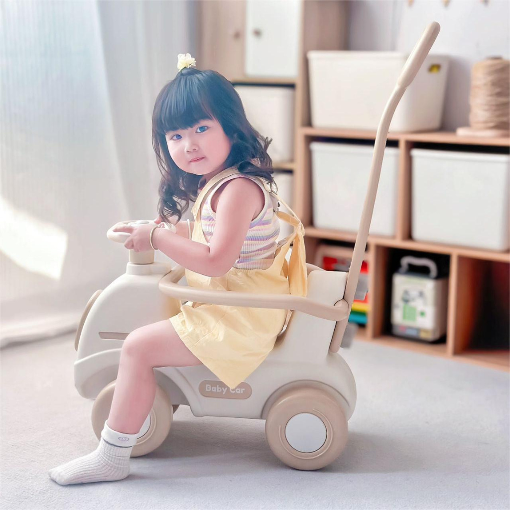 Centro de Juegos Infantil 4 en 1 con Tobogán, Columpio y Carrito Montable