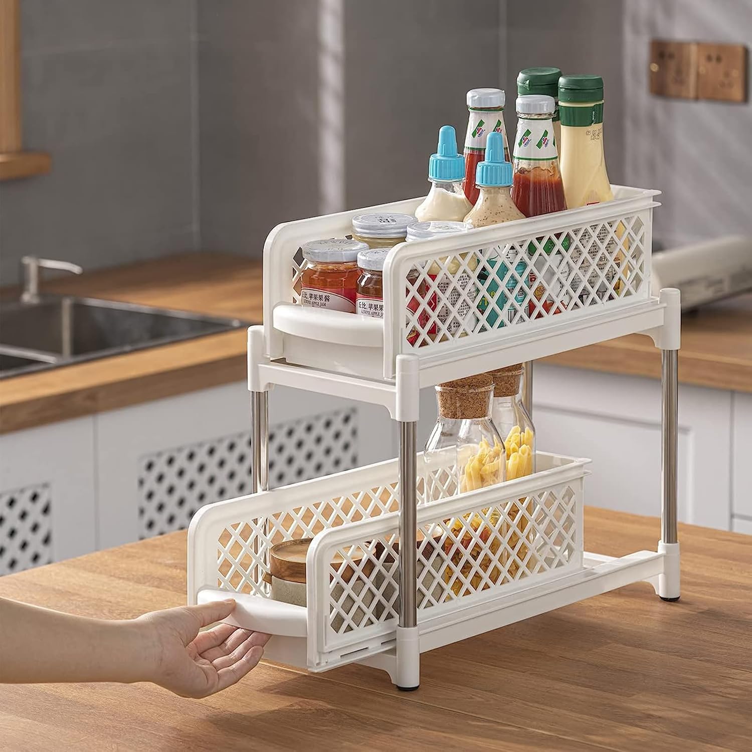 Organizador plástico con  rieles