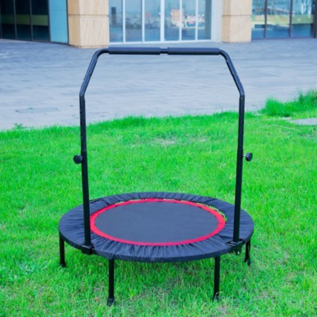 Mini trampolín fitness de 40” con barra ajustable