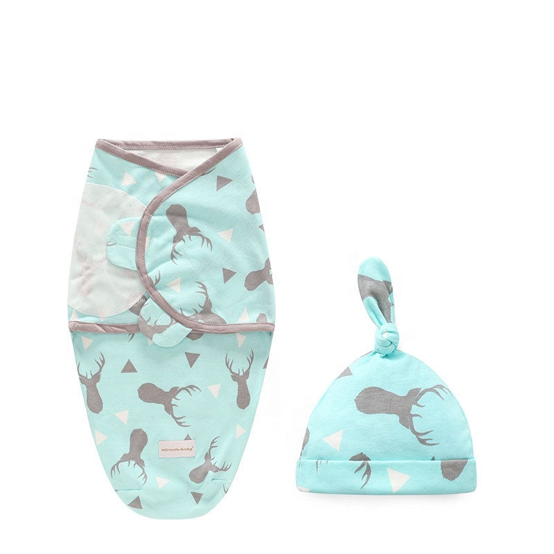 Swaddle con Gorrito para Recién Nacidos