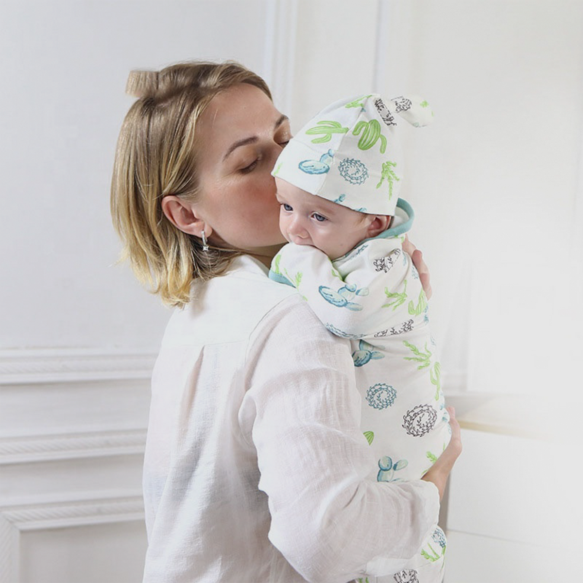 Swaddle con Gorrito para Recién Nacidos