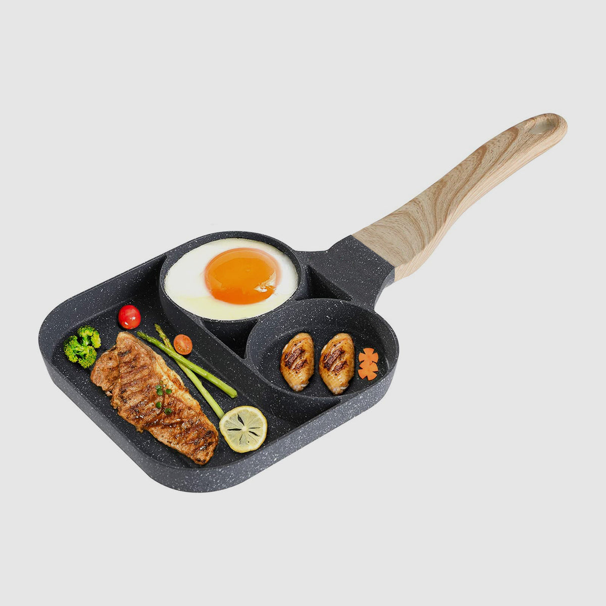 Sartén de Cocina con 2 Espacios y Plancha