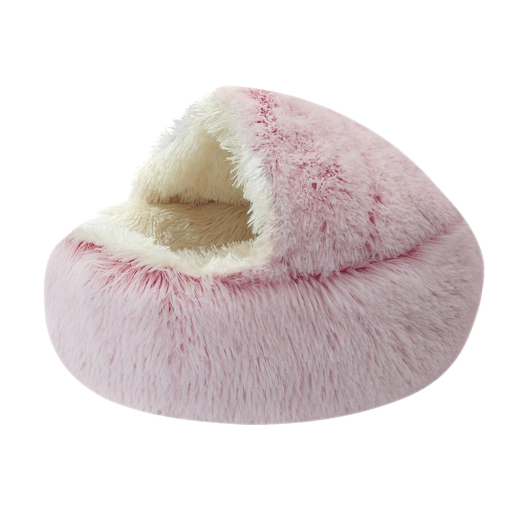 Cama redonda para mascotas con interior esponjoso calmante